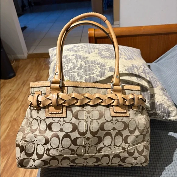 Coach Tan and Brown Satchel - Picture 3 of 7